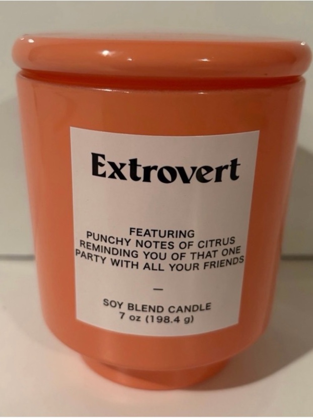 Extrovert Orange Citrus Soy Blend Candle 7oz Glass Jar Home Fragrance